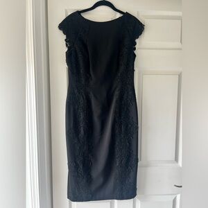 Maggy London Black Lace Midi Dress